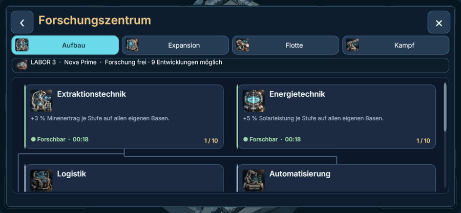 Forschungszentrum im Handy-Querformat